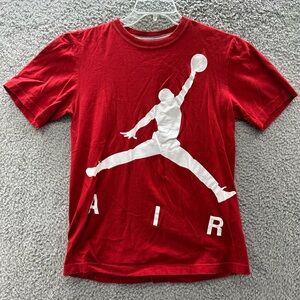 Red Jumpman Short Sleeve Tee #457
